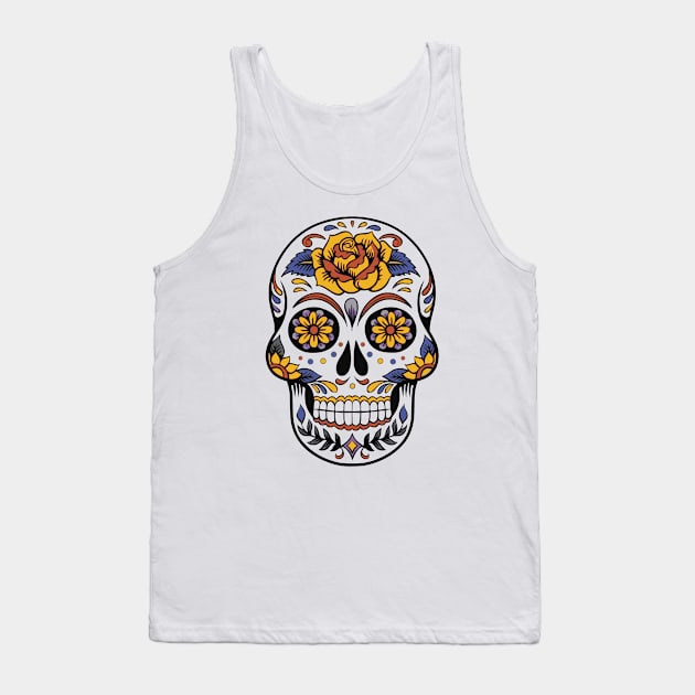 Colorful Skull Tank Top by MaiKStore